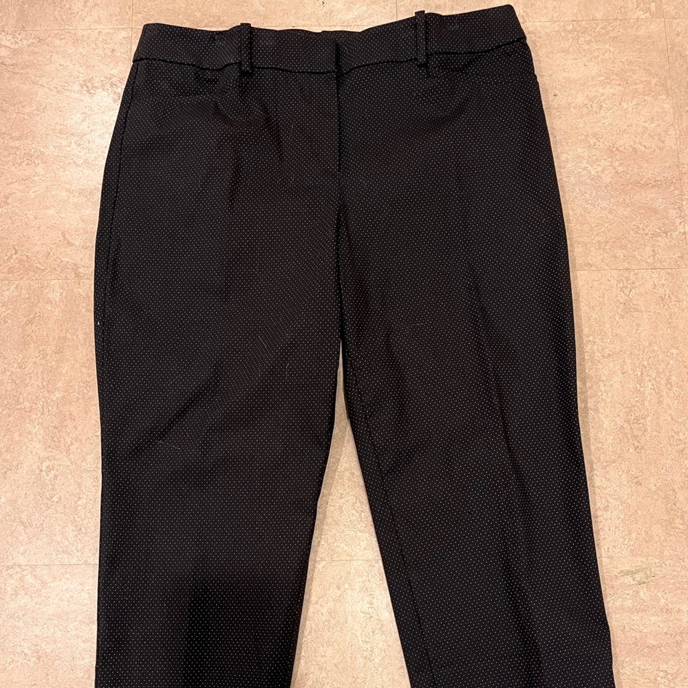 LOFT Black Textured Straight Leg Pants
